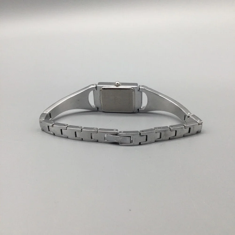 Anne Klein Womens Watch 17mm Silver Tone MOP Rectangular Dial New Battery 6.5